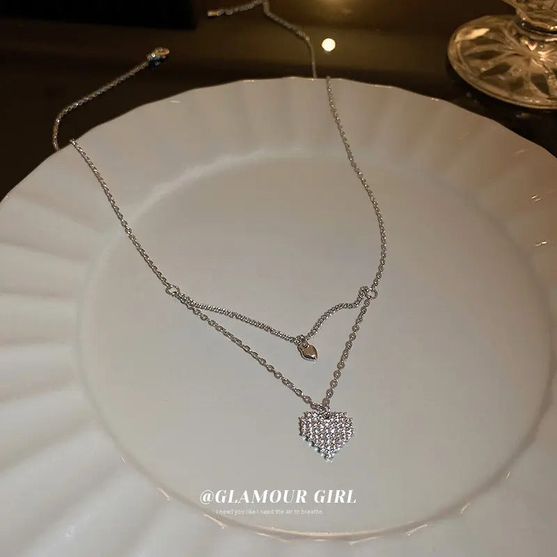 Double Layer Delicate Heart Necklace