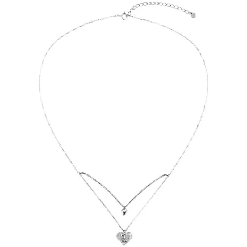 Double Layer Delicate Heart Necklace