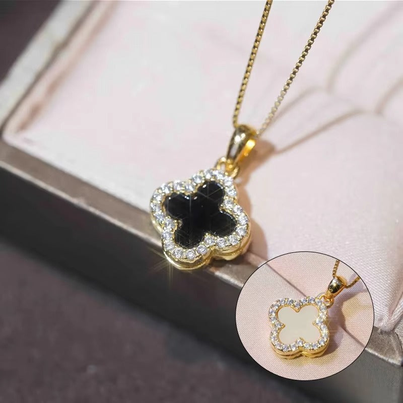 Two Sided Black and White Chain Necklace