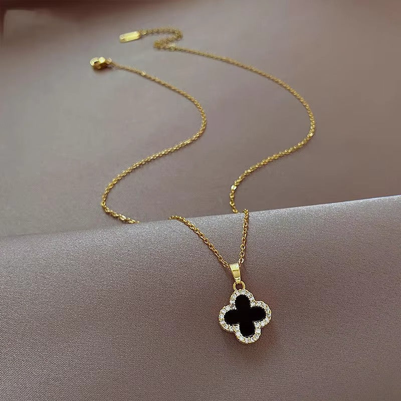 Two Sided Black and White Chain Necklace