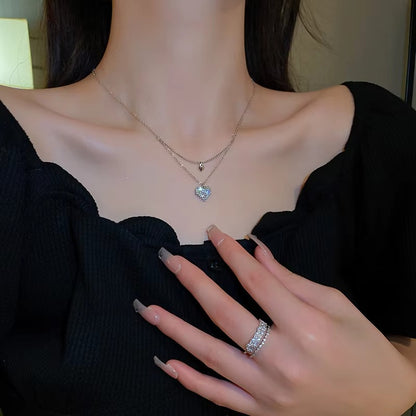 Double Layer Delicate Heart Necklace