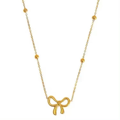 Beads Chain Bow Necklace