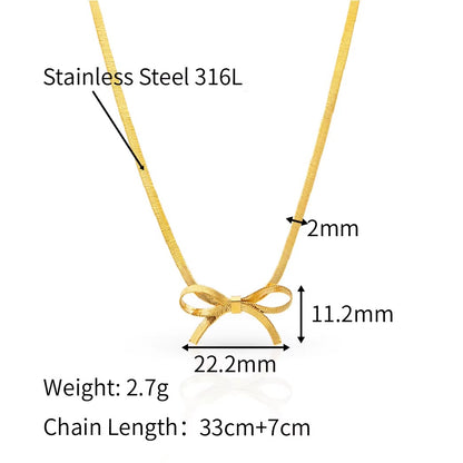Bow Knot Snake Chain Necklace