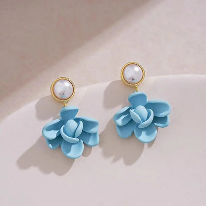 spring summer flower drop earrings.