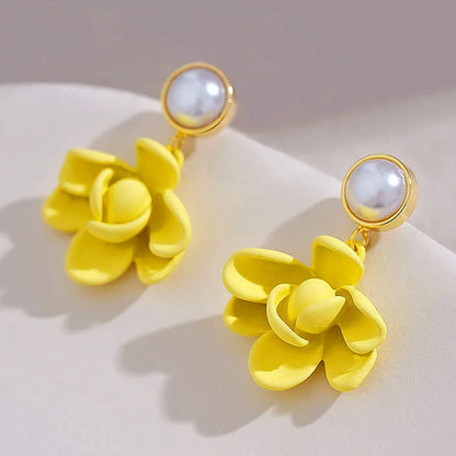 spring summer flower drop earrings.
